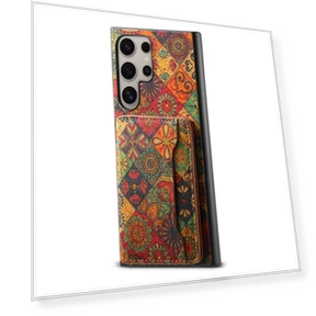 Leather+PC+TPU Case with Flower Print, Card Holder, Stand — Phone Accessories, Smartwatch 2025