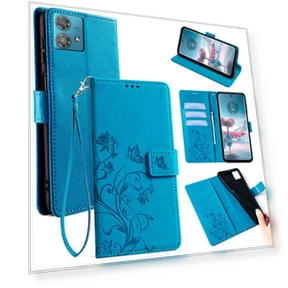 Phone Case with Wrist Strap Butterfly Flower Imprinted Leather Flip Cover — Flip Cases, Smartwatch 2025