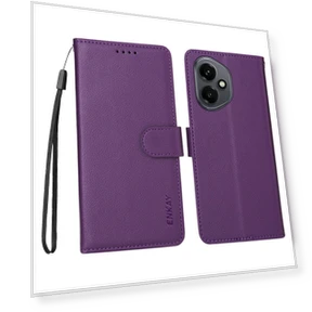 Wallet Case with Strap RFID Blocking Leather Stand Phone Cover — Phone Accessories, ENKAY