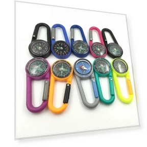 Multifunctional Smart Camping Carabiner with Mini Compass and Thermometer — Keychain Carabiners, LY Gardening