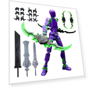 3D Printed Robot Figure with Accessories — Dolls & Figures, Party&Festival Supplies