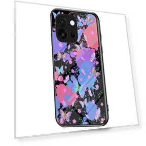 Butterfly Pattern TPU+Tempered Glass Protective Phone Cover — Screen Protectors, Smartwatch 2025