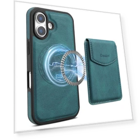 Magnetic Case Leather+PC+TPU Cover with Detachable Card Bag — Phone Accessories, DENIOR