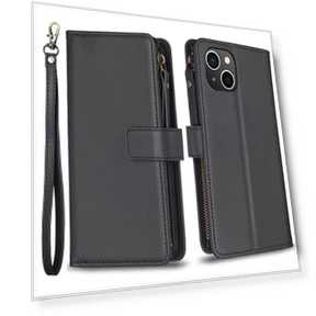 PU Leather Stand Phone Case with Zipper Pocket — Basic Cases, Smartwatch 2025