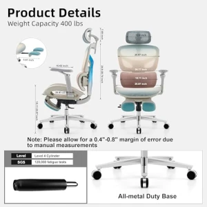 Ergonomic Home Office Desk Chair with Massage Lumbar Support, 4D Headrest & 5D Armrests, Reclining Big and Tall 400 lbs... — Smart Chairs, COTYFLY