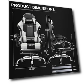 Gaming Chair with Footrest and Lumbar Support — Desk Chairs, GTPLAYER