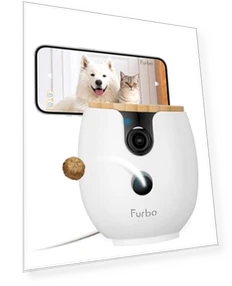 Mini 360° 2K QHD Pet Camera with Rotating Treat Dispenser — Cameras & Monitors, Furbo