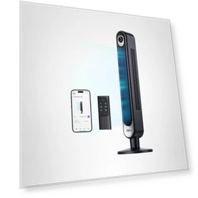 Smart Tower Fan with WiFi Voice Control, Oscillating, Bladeless, Floor Standing — Stand Fans, Dreo