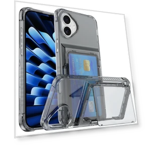Clear Case with Card Holder and Kickstand — Phone Accessories, Smartwatch 2025