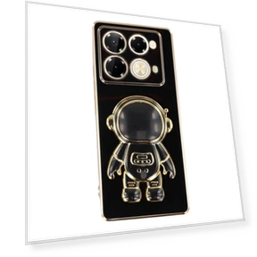 Electroplating Soft TPU Phone Cover with Astronaut Hidden Kickstand — Phone Accessories, Smartwatch 2025