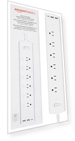 Smart Plug Power Strip with 6 Outlets and 3 USB Ports — Power Solutions & Surge Protection, Amazon Basics