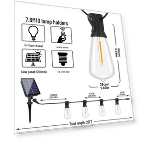 Solar Powered LED String Lights with Remote — Outdoor String Lights, HomeHarmony