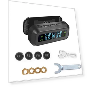 Solar-Powered Wireless Car Tire Pressure Monitor — TPMS Sensor Replacements