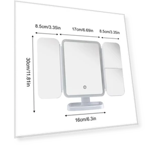 Trifold Cosmetic Mirror with LED Lights — Compact & Travel, Homedepot