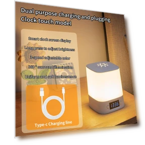 3-Color LED Desk Lamp with Clock — Desk & Shelf, Your Department Home