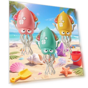 Automatic Obstacle Avoiding Squid Toy with LED Lights and Music — Night Lights, yugui