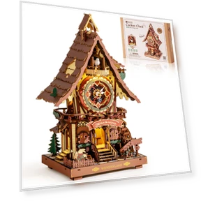 DIY Wooden Cuckoo Clock with Calming Sound and Moving Mechanism — Construction Kits, Robotime