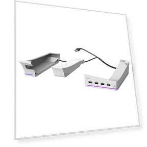 Horizontal Console Stand with RGB Lighting and USB Hubs — Mounts & Stands, FourAll