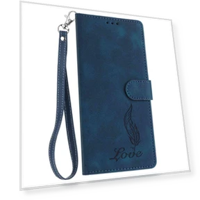 Leather Book Case with Embossed Feather Pattern — Protective Covers, Best Phone Cases