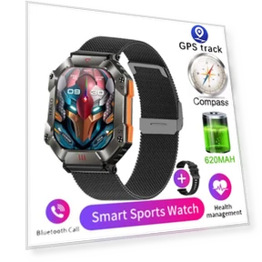 Military Smart Watch with GPS, Fitness Tracking, Waterproof, AI, Voice Bluetooth — Smartwatches, CoCo Xili