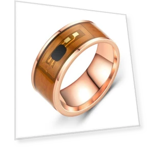 NFC Stainless Steel Phone Chip, Dripping Oil, Smart Ring with Double Dragon, Gift Ring — Smart Rings, SILVERHOO