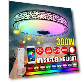 RGB Dimmable LED Ceiling Light with Bluetooth Speaker — Overhead Lighting, Ideal World