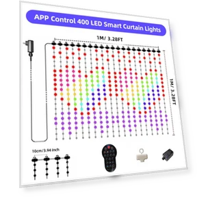 RGB Window Curtain Fairy Lights — String Lights, Modern Home Furnishing