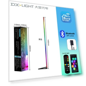 Smart RGBIC Corner Floor Lamp with App and Remote Control — Standing Lights, COOKING-MALL