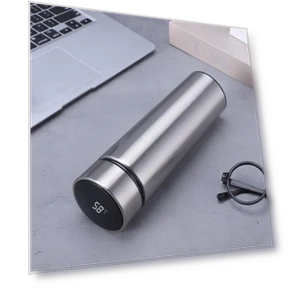 Smart Stainless Steel Thermos with Temperature Display — Water Bottles, the BAY