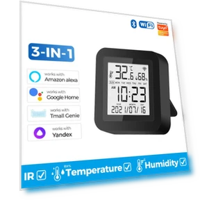 Universal Smart WiFi Infrared Remote Control with Temperature and Humidity Sensor — Smart Home Hubs & Controllers, Tuya
