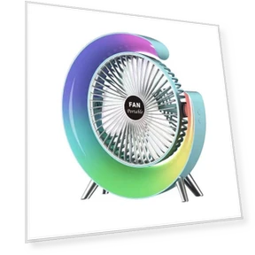 USB Rechargeable Desktop Fan with RGB Lighting — Stand Fans, Popular House