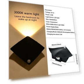 Wall Lamp with Remote Control, Touch Night Light, 360-Degree Rotation, Bedside Lamp for Bedroom, Color Changing RGB,... — Night Lights, HIMO Group