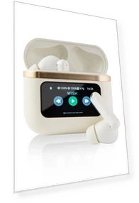 Wireless Bluetooth Noise Cancelling Earbuds with Smart Touch Display — In-Ear Headphones, MIYAKO DENKI