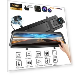 10 Inch Dual Lens Touchscreen Car Dash Camera — Dashboard Cameras, Popular star