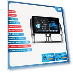 Car Multimedia System with CarPlay, Android 13, GPS Navigation, 4G LTE, and Hi-Fi Audio — In-Dash, OSSURET