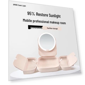 Foldable Smart LED Makeup Mirror — Compact & Travel, AMIRO