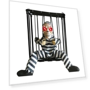 Haunted Skull Cage Prisoner with Motion Sensor — Spooky Sounds, Tortilla