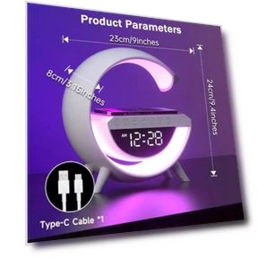 Smart LED Light Bulb with Bluetooth Speaker and Wireless Charger — LED, CrimsonCraft