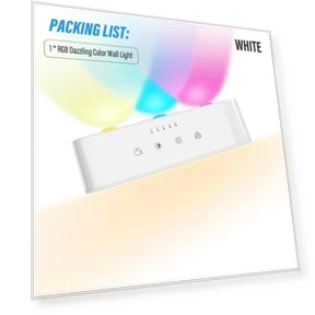 Smart Wall Sconce with USB Rechargeable Remote Control, RGB and White Adjustable Ambient Lighting — Wall Lighting, Aura Living