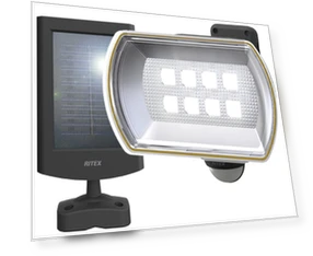 Solar Powered LED Sensor Light with Wide Detection Range — Outdoor Security & Flood Lighting, MUSASHI