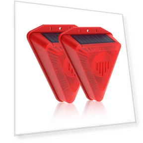 Solar Warning Light with Motion Sensor — Outdoor Security & Flood Lighting, Rowsily