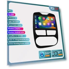 Wireless CarPlay 4G-LTE 2-DIN Android Car Stereo with GPS Navigation and AI Voice Control — In-Dash, Hizpo