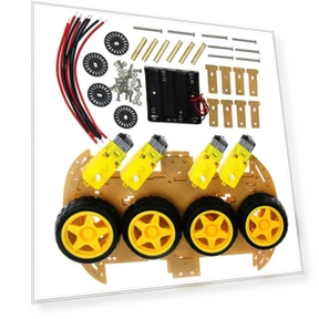 DIY 4WD Robot Car Chassis Kit with Tachometer Encoders — Robotics Components, Industy Accessories