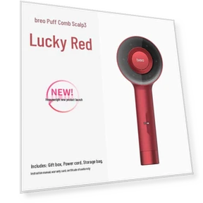 Scalp Smart Head Massager Comb with Red Light — Head Relaxation Tools, Breo