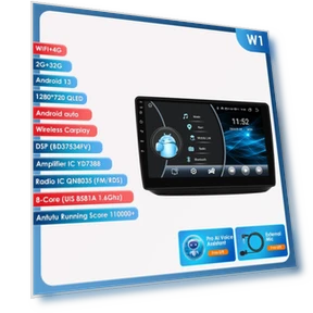 10.1-inch QLED 2 Din Android Car Multimedia Video Player — In-Dash, Hizpo