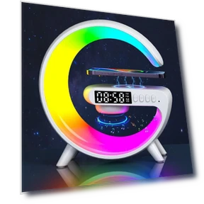 3-in-1 Bluetooth Speaker, Alarm Clock, Wireless Charger, LED Moon Lamp — Book Lights, LIAESMART Home