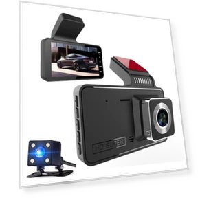 4-inch Car Dash Cam with Front Camera, Wide Angle Lens, Auto Recording, Parking Monitoring, Dual Lens — Dashboard Cameras, LIAESMART