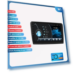 Android Car Radio with Wireless CarPlay and Android Auto — In-Dash, Hizpo