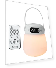 Bedside Lamp with Clock Night Light — Desk & Table Lighting, Trendy Japanese products