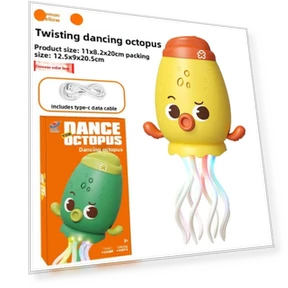 Dancing Octopus Toy with LED Lights — Interactive Figures & Robots, CrimsonCraft